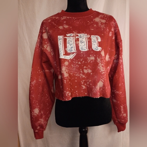 Undefined Sweaters - Red Tie-Dye Women's Crew Neck Sweater